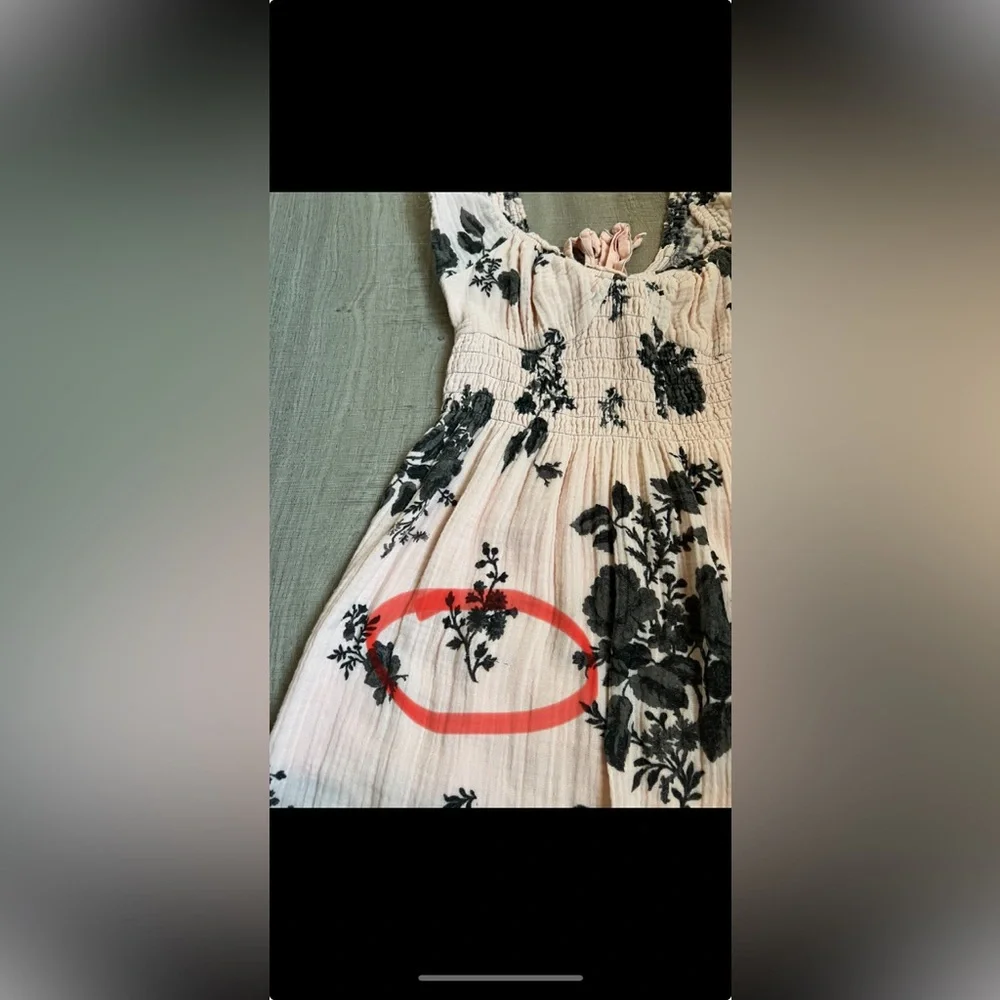 Free People Forget Me Not Midi Dress in Peach Combo Size Medium